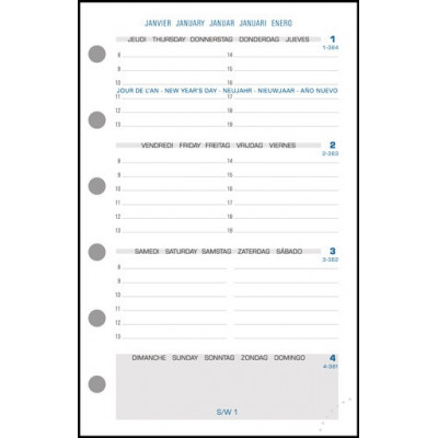 Recharge Agenda 2024 EXACOMPTA Exatime 14 - 8x12cm - 1 semaine sur 2 pages  - HORIZONTAL