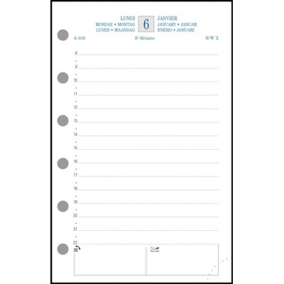 Recharge Agenda 2024 EXACOMPTA Exatime 14 - 8x12cm - 1 jour par page