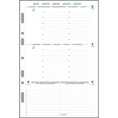 Recharge Exacompta 28272 Agenda semainier Exatime 21 - 2023/2024 - blanc