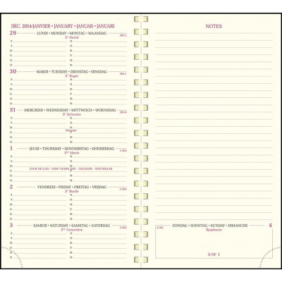 Agenda de poche 2024 - Semainier - 90 x 160 mm BREPOLS Notaplan