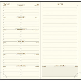 Exacompta - Recharge Agenda de poche Espace 17 9 x 17,5 cm Semainier  Janvier à Décembre 2024 - Couleurs assorties