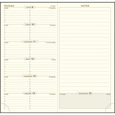 Recharge pour agenda EXACOMPTA Intérieur de rechange de semainier de poche Espace 17 tranche or répertoire et atlas - 175x90mm