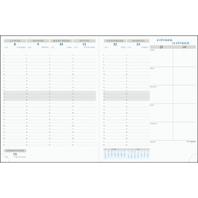 Agenda de poche mensuel 2024-2028: Planificateur mensuel 5 ans 60 mois, 1  mois sur 2 pages | Calendrier du 1er janvier 2024 au 31 décembre 2028 