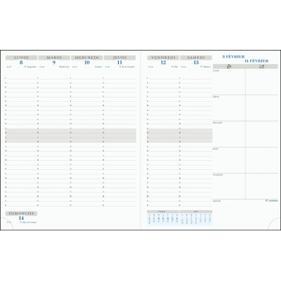 Exacompta - Recharge Agenda de bureau Horizons 27 21 x 27 cm Semainier  Janvier à Décembre 2024