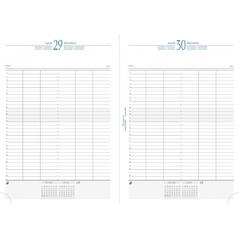 Agenda Journalier Exacompta 2026 – 1 Jour Par Page, 21x29,7 Cm, Pour 3 à 6 Utilisateurs, Fabriqué En France - 4
