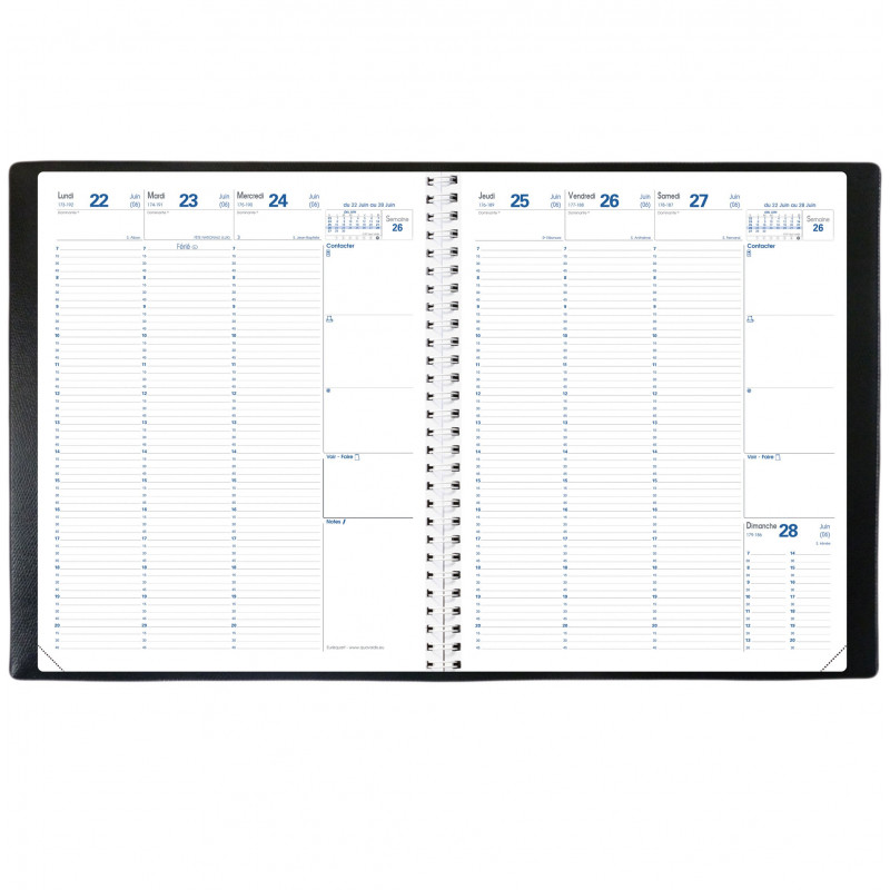 Blumie Shop Recharge Civile 2026 Verticale Personal Français 1 Semaine Sur 2 Pages Compatible Avec Filofax 1 Index Adhésif Blumie (Personal) 68431