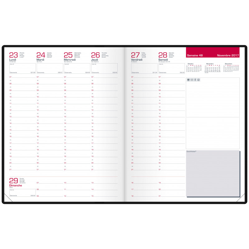 Agenda Oxford Flowers Civil Semainier Spiralé 15x21cm Année 2026 Nuit