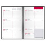 Agenda semainier à spirale OXFORD Compact organizer 12x15cm - 1 semaine sur 2 pages couverture Noir