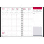 Agenda OXFORD Compact Organizer à spirale - 15x21cm - 1 semaine sur 2 pages - NOIR