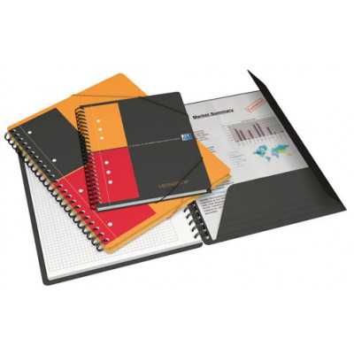 Cahier-chemise A4+ spirale MEETINGBOOK OXFORD International 160pages - carreaux 5x5mm - 240x310mm