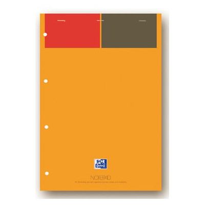 Bloc-notes A4 OXFORD orange 160 pages perforées - carreaux 5x5mm - 210x315mm