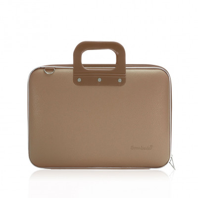 Mallette PC Portable 13" BOMBATA MEDIO CLASSIC vinyle TAUPE - 38x29x7cm