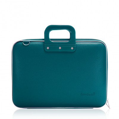Mallette PC Portable 15" BOMBATA CLASSIC vinyle BLEU PETROLE - 43x33x7cm