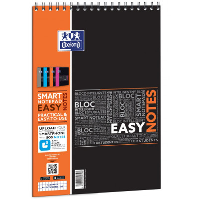 Cahier A4+ à spirale EASYNOTES OXFORD étudiants - carreaux 5x5mm - 210x315mm