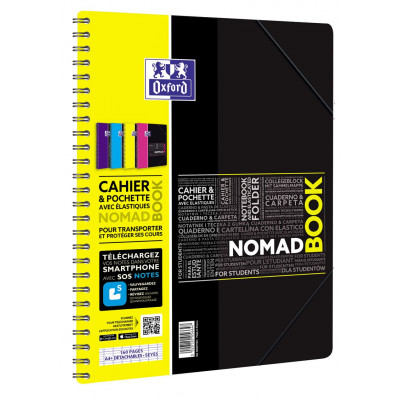 Cahier-chemise A4+ spirale NOMADBOOK OXFORD étudiants 160pages - seyes - 240x310mm