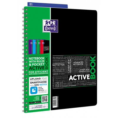 Cahier A4+ à spirale ACTIVEBOOK OXFORD étudiants 160pages - carreaux 5x5mm - 240x297mm