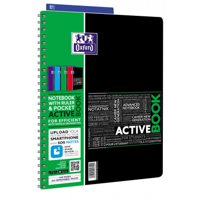 Cahier A4+ à spirale ACTIVEBOOK OXFORD étudiants 160pages - ligné - 240x297mm