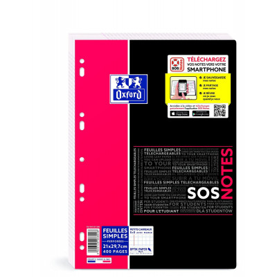 400 feuilles simples OXFORD Etudiants - carreaux 5x5mm - 210x297mm