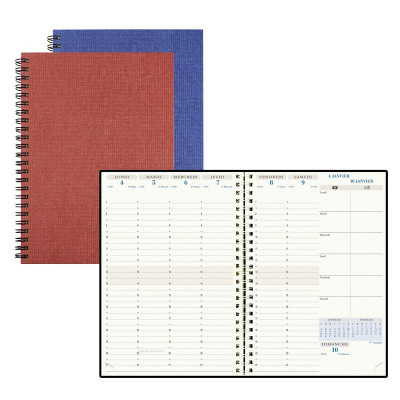 Agenda semainier spirale All in one - 15x21cm - Bleu - Janvier à décembre -  EXACOMPTA