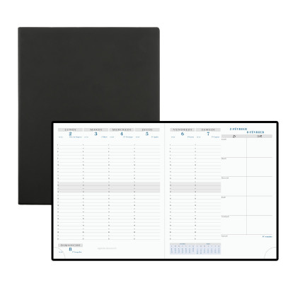 Agenda Exacompta Horizons 22 Classique semainier - année 2024 - 18,5 x 22,5  cm noir sur