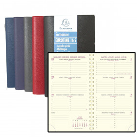 Agenda EXACOMPTA Semainier pratic W Carte Napura - 180x140mm - 1 semaine  sur 2 pages - spirale (COLORIS ALEATOIRES)