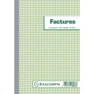 Manifold EXACOMPTA Factures 21x15cm - 50 feuillets dupli autocopiants