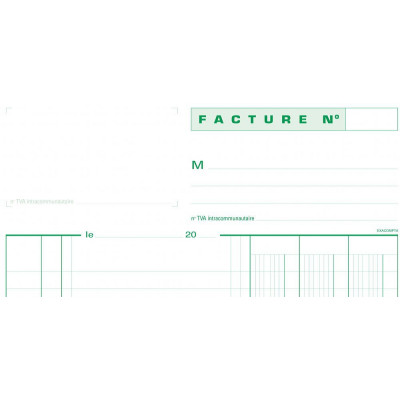 Manifold A4 Factures EXACOMPTA avec mention TVA - 50 feuillets tripli autocopiants