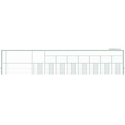 Registre Piqûre Exacompta 8 Colonnes – 32x25 Cm, 80 Pages, 33 Lignes – Papier 110g – Idéal Comptabilité