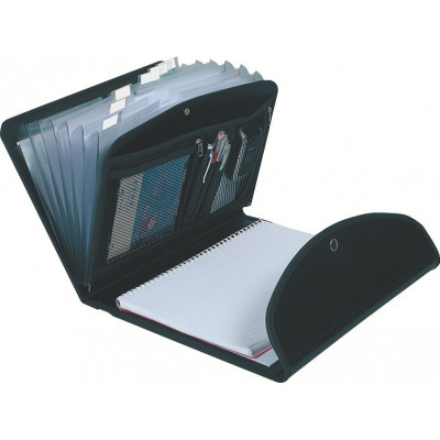 R/éf 6 compartiments 1 Trieur Exafolio avec porte-bloc et valisette Exactive Noir /& 75034E Exactive 120 cartes Porte cartes de visite d/étachable Exacompta 20 x 14,5 cm 55834E