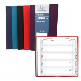 Agenda 2024 journalier de bureau 1 jour sur 2 pages EXACOMPTA Journal 29/2  - 29,7x21cm couverture Barbara NOIR