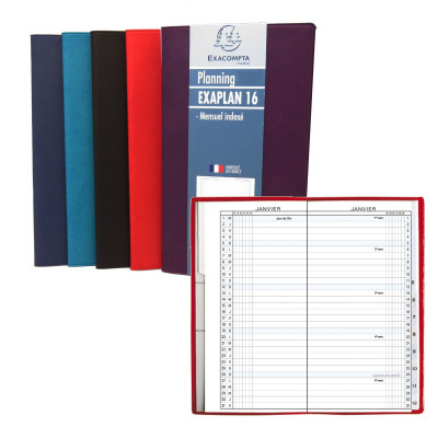 Agenda EXACOMPTA Exaplan 16 mensuel - 160x90mm - (COLORIS ALEATOIRES)