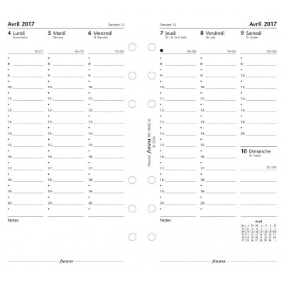 Recharge agenda FILOFAX organiseur PERSONAL -  1 semaine sur 2 pages - 95x171mm - VERTICAL