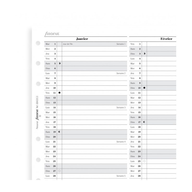 Ricambio Agenda Filofax 2025 - Formato Personal 95x171mm, Planning Settimanale Orizzontale, Con App Connettibile - Foto 6
