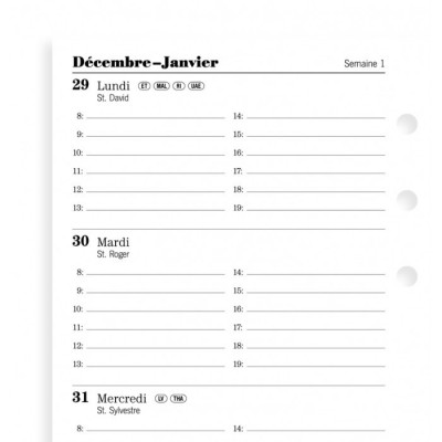 Recharge Agenda 2024 FILOFAX organiseur PERSONAL - 1 semaine sur 2 pages -  95x171mm - HORIZONTAL