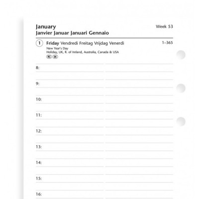 Recharge Agenda 2024 FILOFAX organiseur PERSONAL - 1 semaine sur 2 pages -  95x171mm - HORIZONTAL