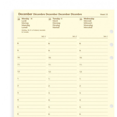 Recharge Agenda 2024 FILOFAX organiseur A5 - 1 semaine sur 2 pages