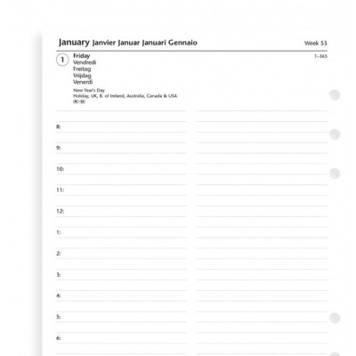 Recharge agenda 2024 A5 Filofax 1 jour par feuille