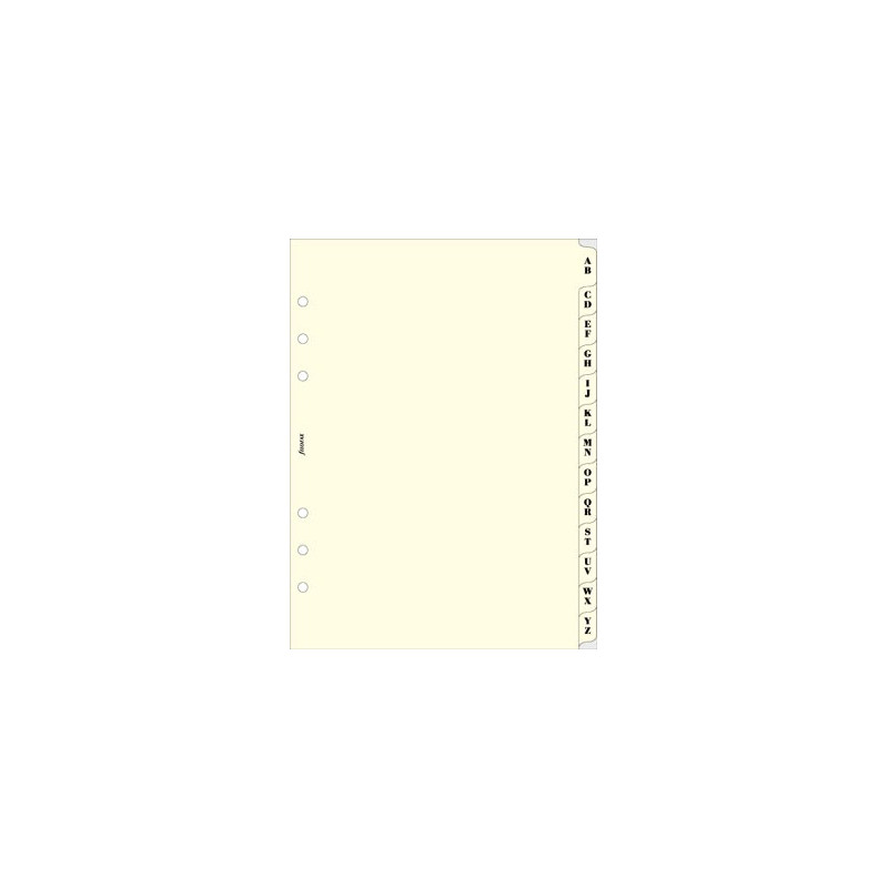Recharge FILOFAX organiseur A5 - Répertoire alphabétique ivoire