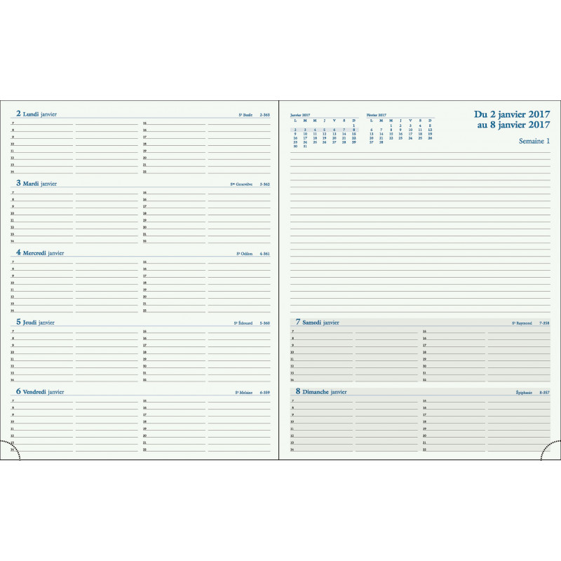 Agenda semainier - EXACOMPTA - Horizons 27 Barbara - 21x27 cm - Semaine sur 2 pages - Imprim