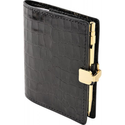 Agenda MIGNON A10 - 90x68mm - cuir Veau Croco SAVANNAH Noir