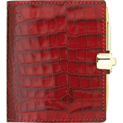 Agenda MIGNON A10 - 90x68mm - cuir Veau Croco SAVANNAH Rouge