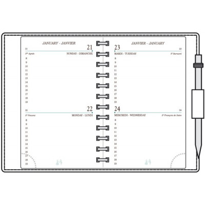 Recharge MIGNON AG12 - 120x73mm - 2 jours par page + répertoire