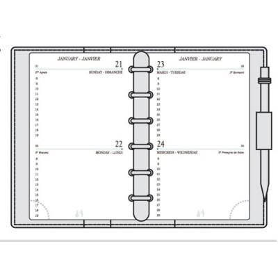 Recharge MIGNON AK12 - 120x73mm  - 2 jours par page + répertoire