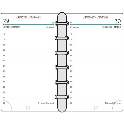 Recharge MIGNON TK12 - 120x73mm  - 1 jour par page + répertoire