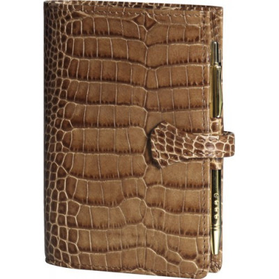 Agenda MIGNON SK12 - 120x73mm - cuir Veau Croco SAVANNAH Vison