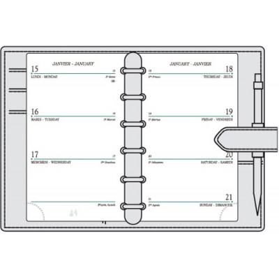 Recharge MIGNON SK12 - 120x73mm  - 1 semaine sur 2 pages horizontal