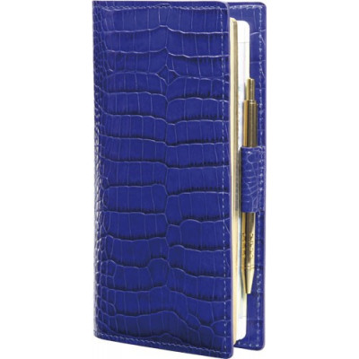 Agenda MIGNON AS16 - 154x78mm - cuir Veau Croco SAVANNAH Bleu indigo