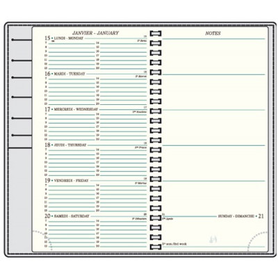 Recharge MIGNON AS18 - 175x91mm  - 1 semaine sur 1 page + notes