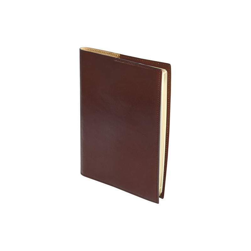 Agenda en cuir à feuilles mobiles - rechargeable - marron - format A5