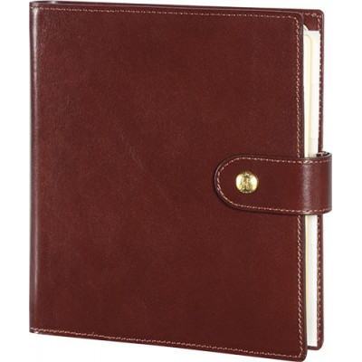 Organiseur MIGNON AK17 - 170x146mm - cuir Veau BOBOLI Marron + patte